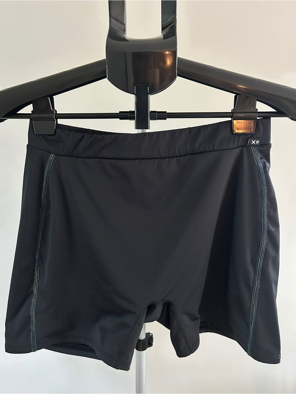 TomboyX Black Athletic Shorts with Subtle Tonal Logo